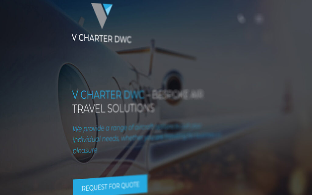 Landing Page for V Charter DWC - Tessella Studio, Website for SOCOM SAS